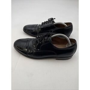Florsheim Men's Size 9.5D Cap Toe Oxford Black Leather Lace Up Dress Shoes
